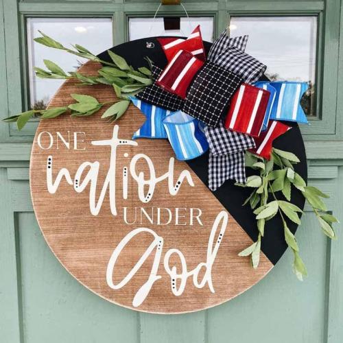 One Nation Under God Door Hanger – Fourth Of July Door Hanger