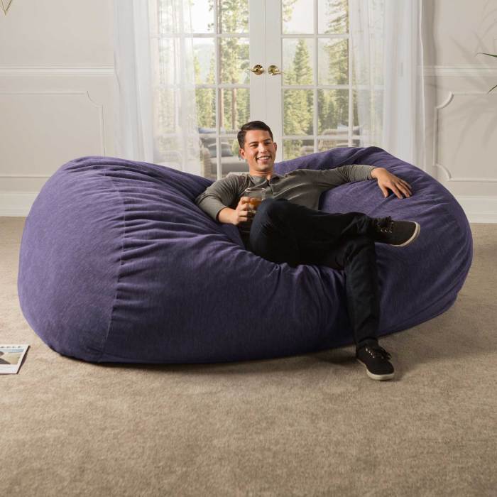 7 Ft Giant Bean Bag Sofa with Premium Chenille Cover
