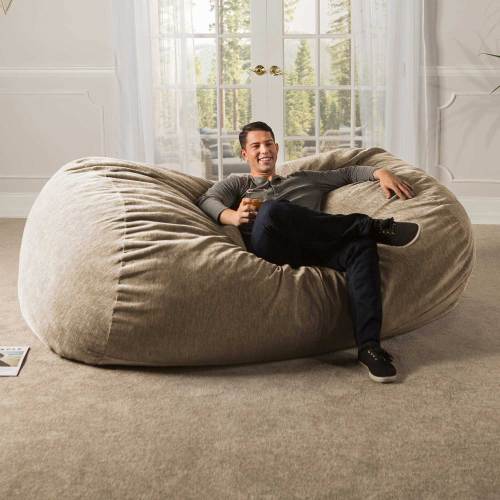7.5 ft Sofa Saxx Giant Bean Bag Couch - Beige
