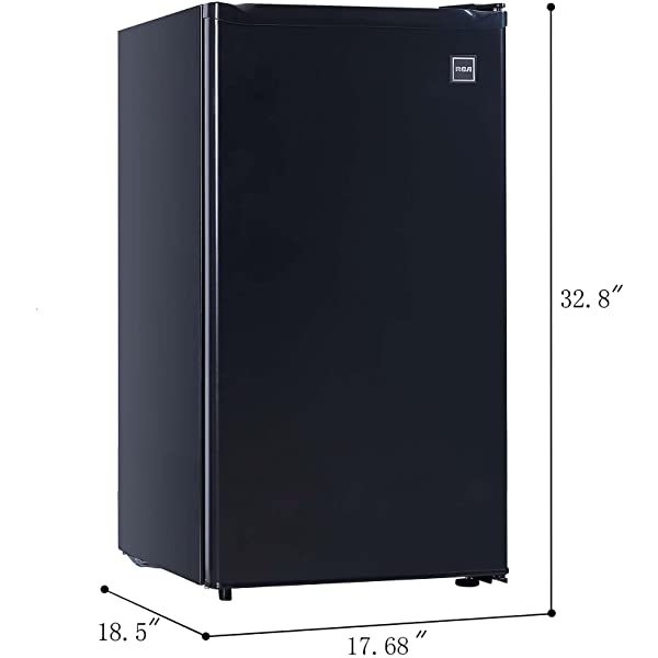 RCA RFR322-B RFR322 3.2 Cu Ft Single Door Compact Mini Fridge Refrigerator, Platinum, Stainless
