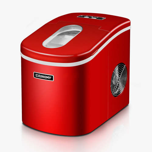 Euhomy Portable Compact Ice Maker 26Lbs/24H Red