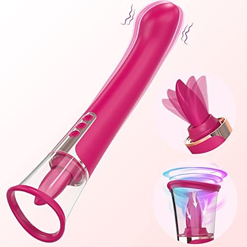 3 in 1 Women Clitoris Vibrator & Clit Dildo Licking Tongue Innovative Clitoral Sucking G Spot Tongue Licking Stimulation Vibrator for Female