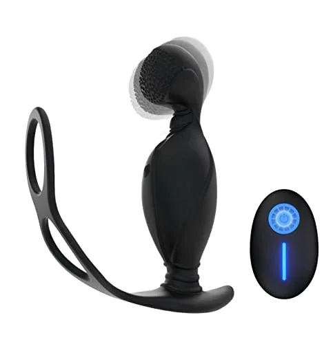 Male Masturbator Adult Toys 10 Modes Remote Control Anal Plug Prostate Wear Orgasm Plug Male Vibrating Massager Double Ring Penis Ring Remote Control Vibrating Anal Plug