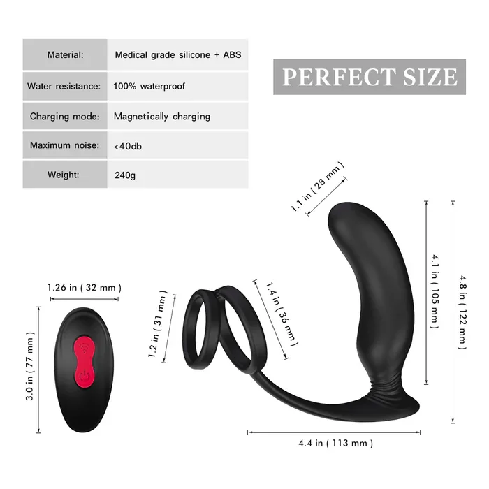 Wireless Remote Control 3 In 1 Anal Toys Prostate Anal Vibrator Prostate Massager For Men Couple