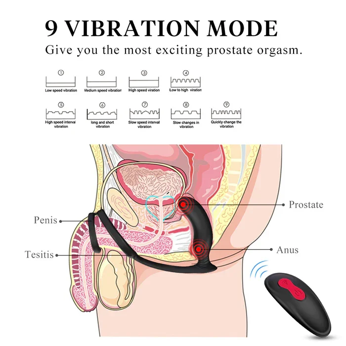 Wireless Remote Control 3 In 1 Anal Toys Prostate Anal Vibrator Prostate Massager For Men Couple