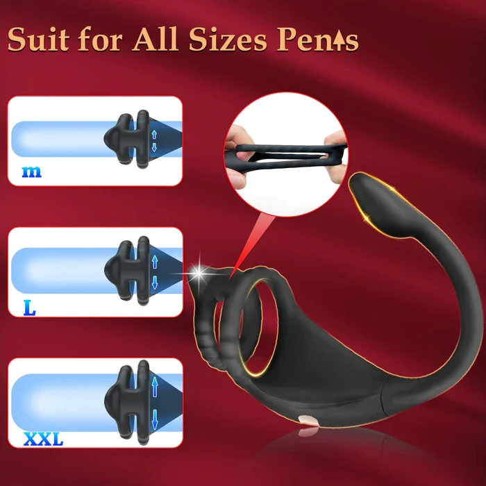 APP Remote Control Double Locking Ring Masturbator Prostate Massage For Men