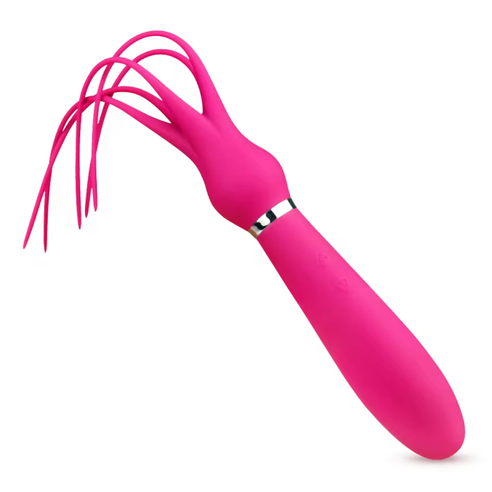 2 in 1 Adult Games Tease Massage G-Spot Vibrator for women men with 9 Vibration Modes Sexy Flirting Whip Handle SM Whip Sex toy For Couple Play Spanking