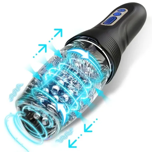 Transparent Realistic Male Masturbators Vibrating