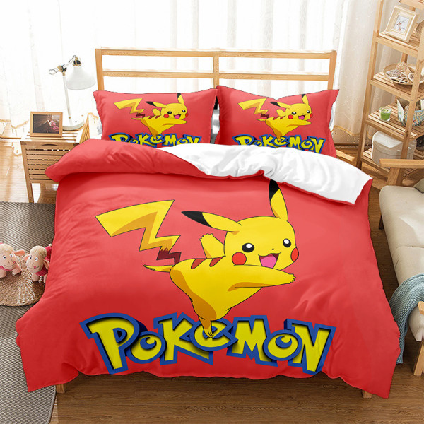 Pikachu Parure de Lit Housse de Couette avec Taie d'oreiller