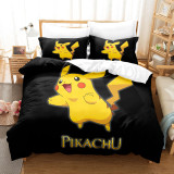 Pikachu Noir Housse de Couette avec Taie d'oreiller