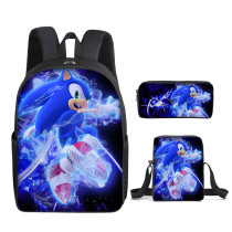 Sonic Sac à Dos Scolaire avec Trousse à Crayons Sac de Repas