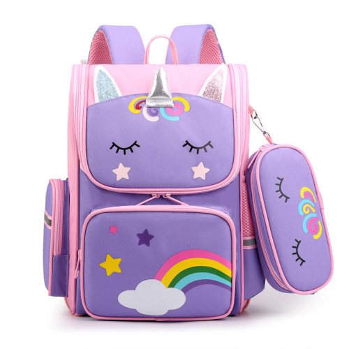 Sac à Dos Licorne Scolaire Sac école avec Trousse à Crayons