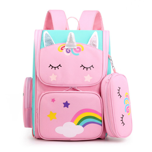 Sac à Dos Licorne Scolaire Sac école avec Trousse à Crayons