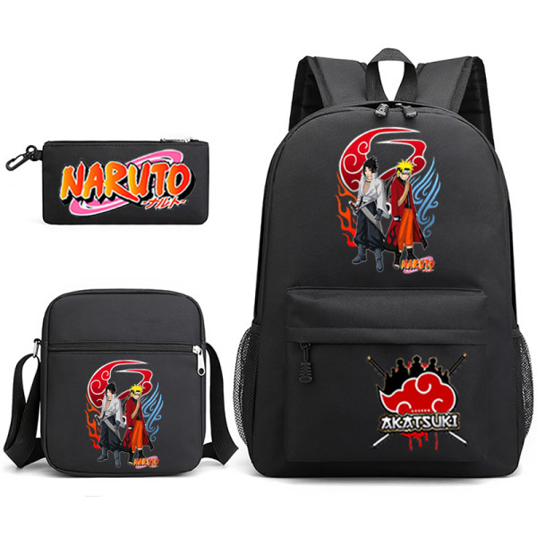 Naruto Sac à Dos Scolaire avec Trousse à Crayons Sac de Repas