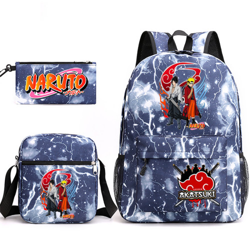 Naruto Sac à Dos Scolaire avec Trousse à Crayons Sac de Repas