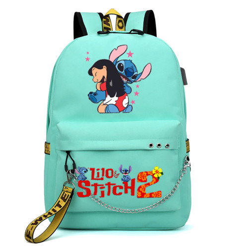 Sac à Dos Lilo et Stitch Sac école Sac Scolaire avec Port de Charge USB