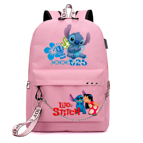 Sac à Dos Stitch Sac école avec Port de Charge USB