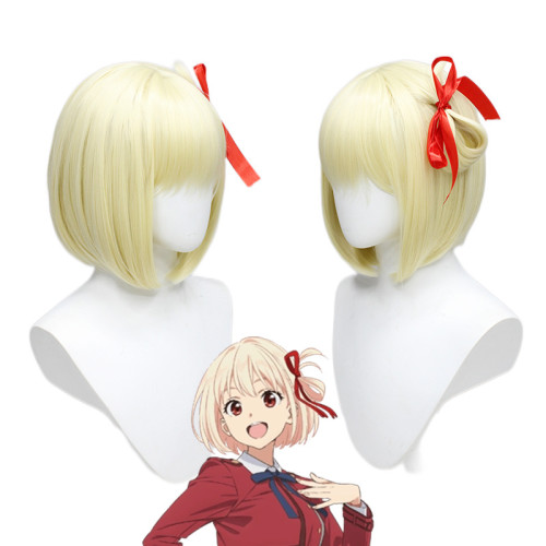 Lycoris Recoil Chisato Nishikigi Perruque Cosplay Déguisement Accessoires