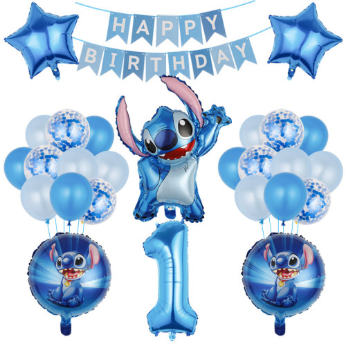 Stitch Ballons Chiffres Anniversaire 1 à 9 Bleu Decoration Anniversaire  Enfant Cadeau