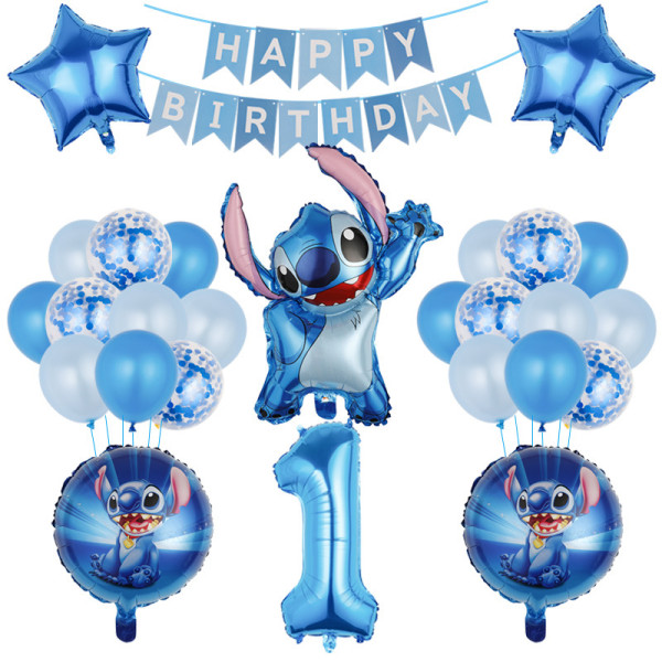 Stitch Ballons Chiffres Anniversaire 1 à 9 Bleu Decoration Anniversaire Enfant Cadeau