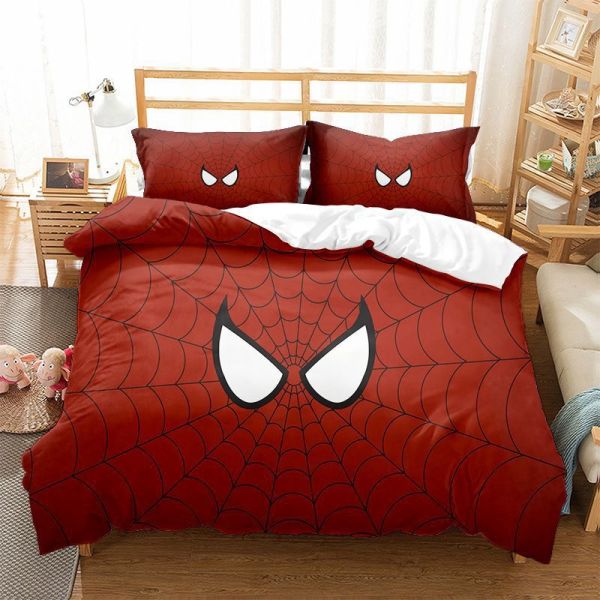 Set de Lit Spider Man Housse de Couette avec Taie d'oreiller Parure de Lit