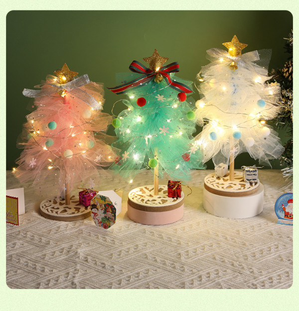 DIY Sapins de Noel Artificiel Lumineuses LED Décoration Maison Table Cadeau