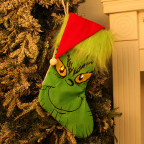 Grinch Chaussette de Noel Lumineux Sac Cadeau Décoration Noel