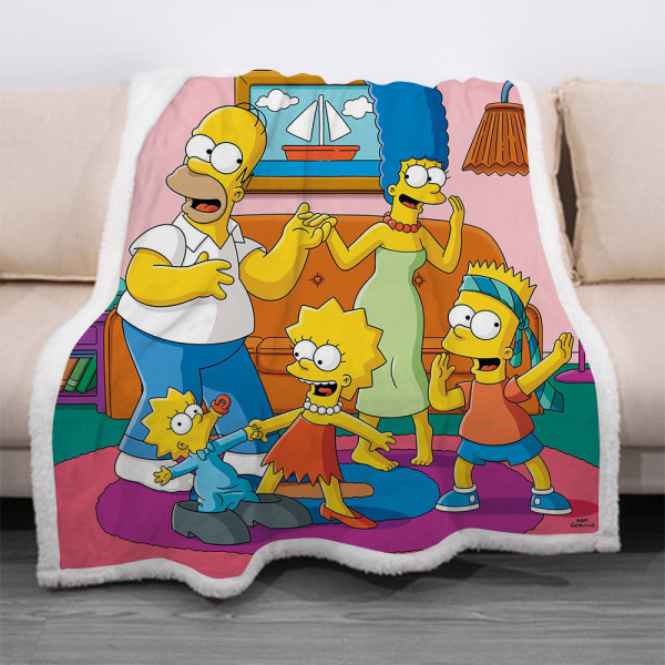 Les Simpson Couverture Canapé Plaid Chaud Couvertures de Flanelle Cadeau