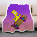 Les Simpson Couverture Canapé Plaid Chaud Couvertures de Flanelle