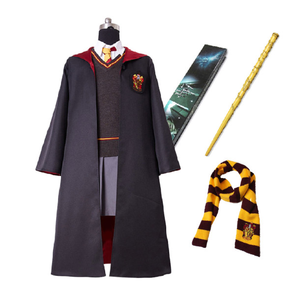 Harry Potter Hermione Uniforme Tenue Baguette Magique écharpe Déguisement Enfant Halloween Cadeau