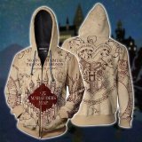 Harry Potter Sweat à Capuche Veste avec Fermeture éclair avec Poche Homme