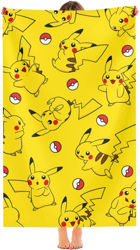Serviette de Plage Pokémon Pikachu Serviettes de Bain Serviette de Douche