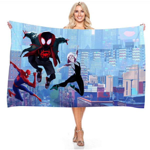 Spider Man Into the Spider-Verse Serviettes de Bain Serviette de Douche Serviette de Plage Drap de Bain