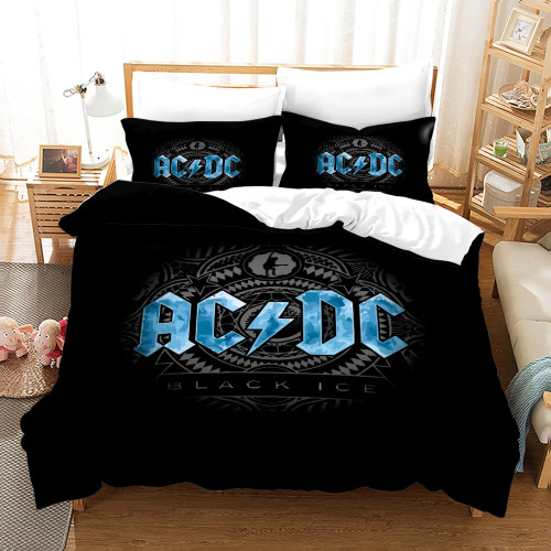 ACDC Rock Fans Housse de Couette avec Taie d'oreiller Parure de Lit