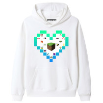 Minecraft Sweat à Capuche Blanc Pull à Capuche Loisir Sweatshirt à Capuche