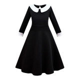 Wednesday Addams Robe Noir Costume Filles Halloween Carnaval Cadeau