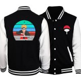 Uzumaki Naruto Veste de Baseball Blouson à Boutons Jacket Blouson Homme