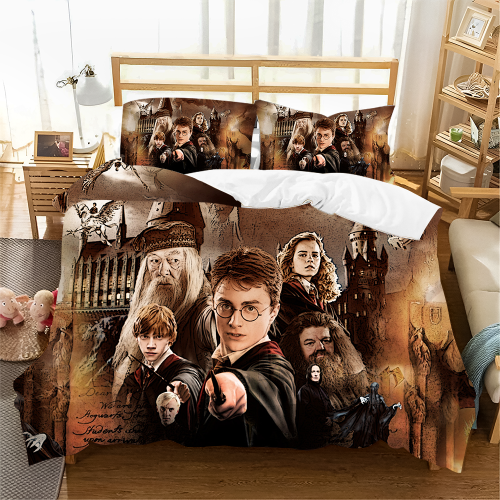 Harry Potter Parure de Lit Set de Housse de Couette Parure de Linge de Lit