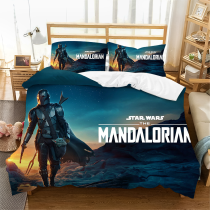 Mandalorian Parure de Lit Housse de Couette Linge de Lit avec 2 Taie d'oreiller