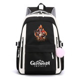 Genshin Impact Sac à Dos avec Pendentif Sac épaule Sac école Cadeau