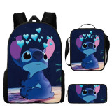 Stitch Sac école Sac à Dos avec Trousse à Crayons Sac à Lunch Sac de Repas