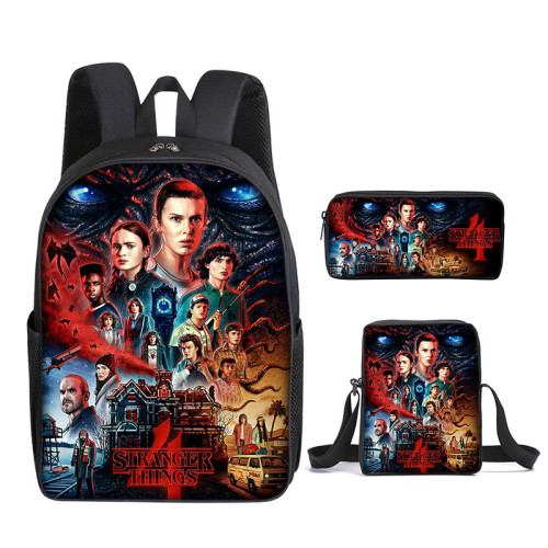 Stranger Things 4 Sac à Dos avec Trousse à Crayons Sac de Repas