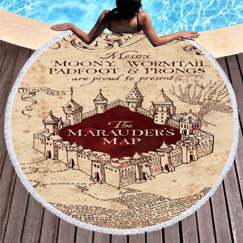 Harry Potter Serviette de Plage Tapisserie de Plage Tapis de Yoga avec Tour en Dentelle