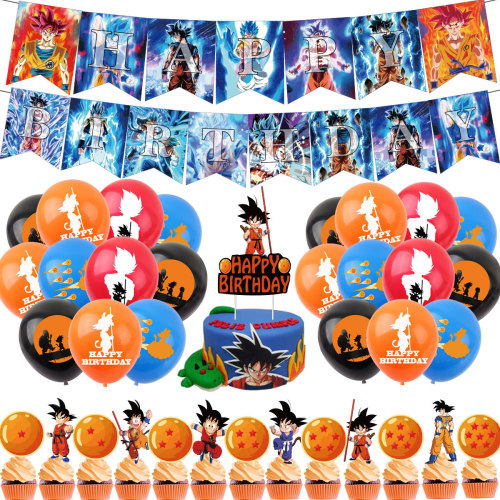 Dragon Ball Décoration Anniversaire Kit d'anniversaire Ballons Cadeau Enfant