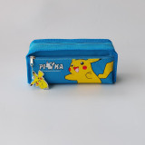 Pikachu Trousse à Crayons Trousse Scolaire Étuis à Crayons Deux Compartiments