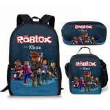 Roblox Sac à Dos Sac école avec Trousse à Crayons Sac de Repas Sac à Lunch