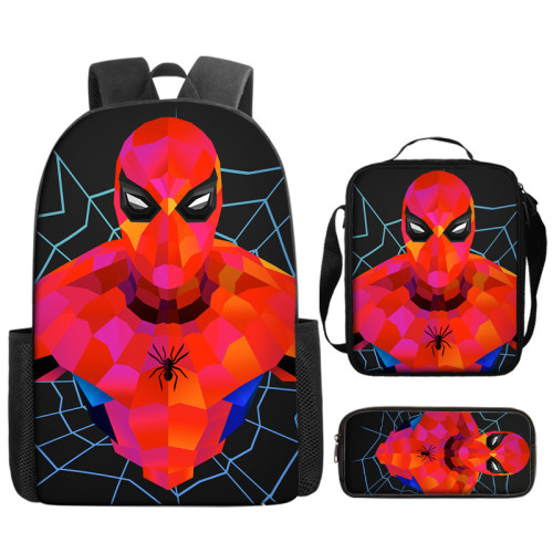 Spider Man Sac à Dos avec Trousse Scolaire Sac de Repas Cadeau Rentrée Scolaire