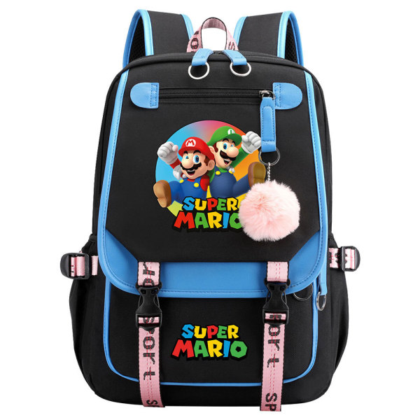 Super Mario Sac à Dos avec USB Charging Port Sac école avec Pendentif