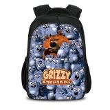 Grizzy et Les Lemmings Sac à Dos Sac école 40CM Sac Scolaire Rentrée Scolaire