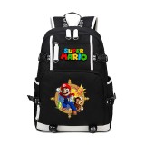 Super Mario Sac école Sac à Dos avec USB Charging Port Grande Capacité